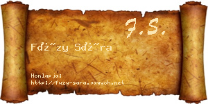Füzy Sára névjegykártya