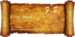 Füzy Sára névjegykártya